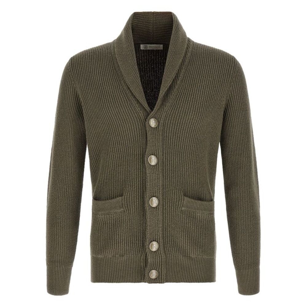 Brunello Cucinelli Bicolor Cotton Men's Cardigan